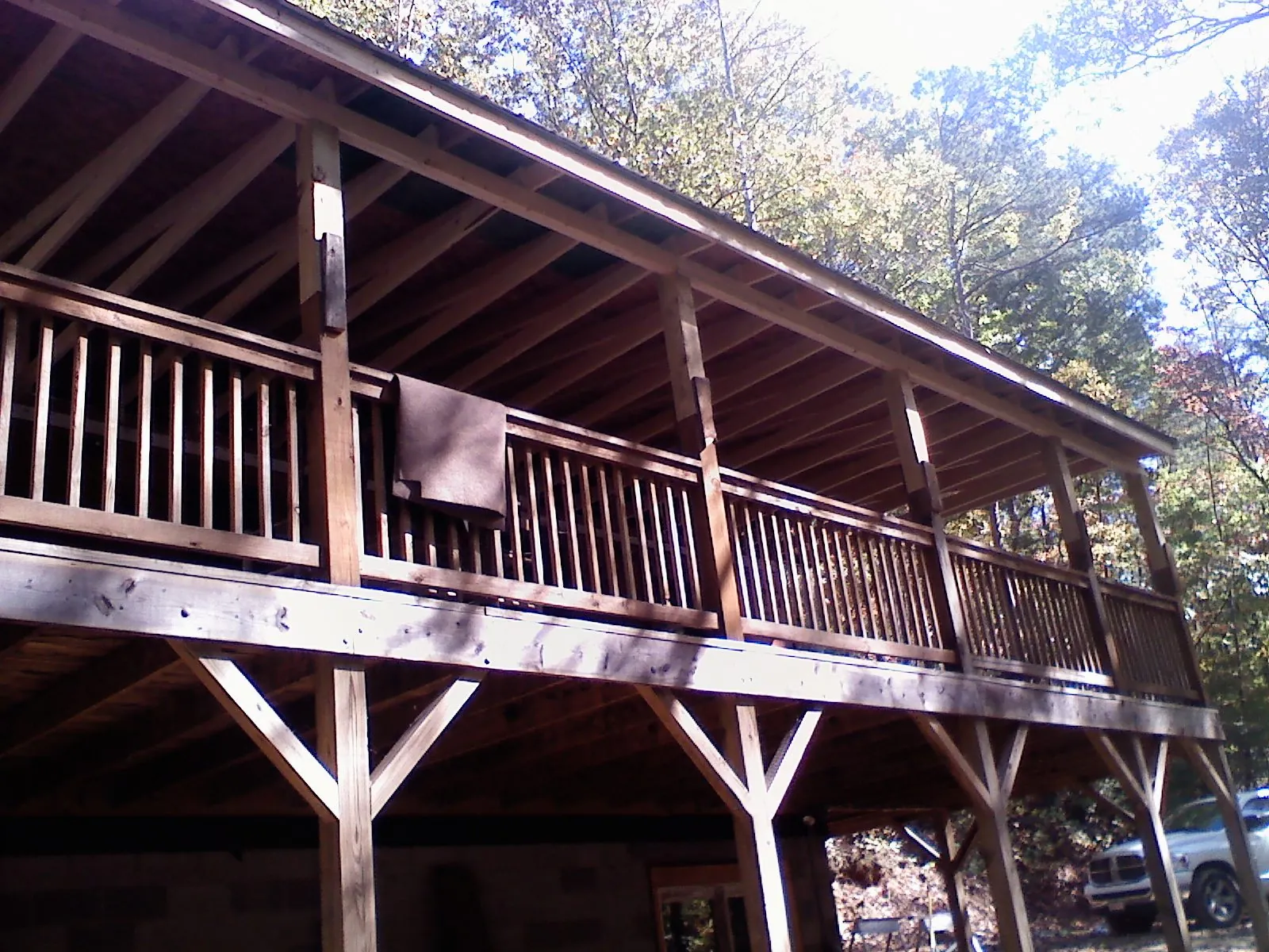 Timber framing under a new elevated porch and deck — Roof Leak Repair in Chimney Rock by Roofing Brothers